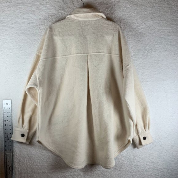 Alpine Design Shacket Shirt Jacket Womens 2XL Beige Long Sleeve Button 7196 - Picture 8 of 9